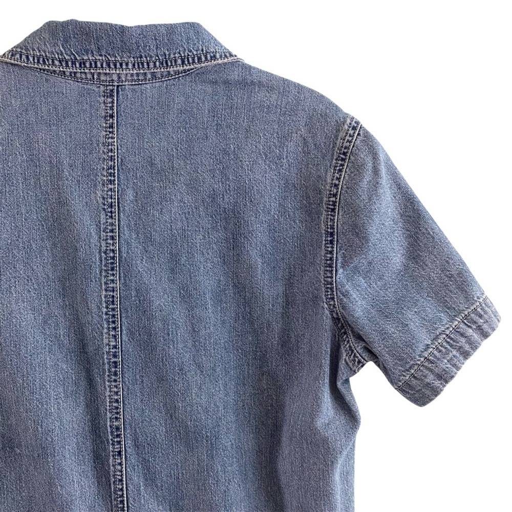 Lucky Brand Women's Denim Surplus Shortall Romper Small Utility Button Front - Picture 9 of 16